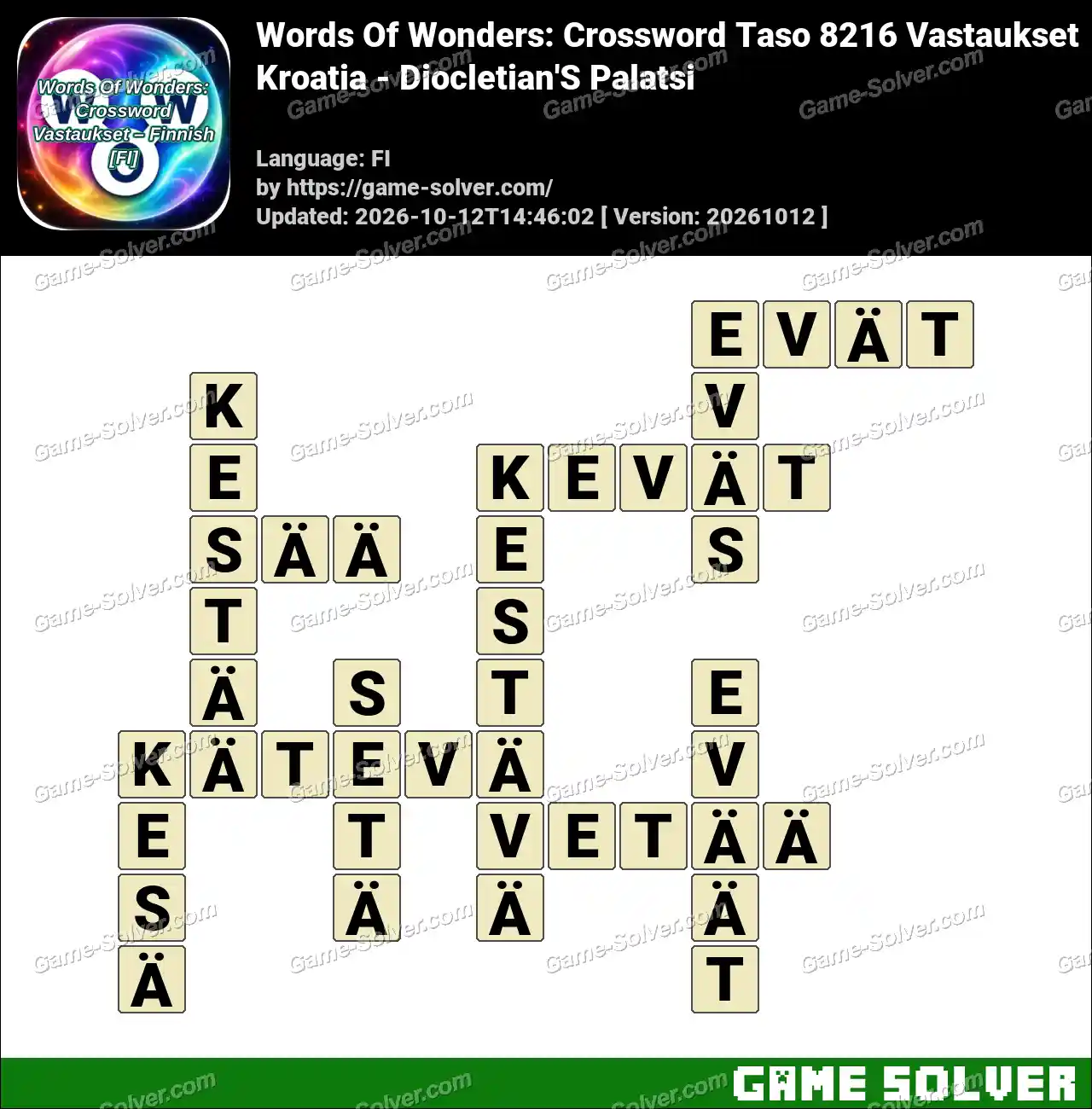 Words Of Wonders: Crossword Taso 8216 Vastaukset – Kroatia – Diocletian’S Palatsi